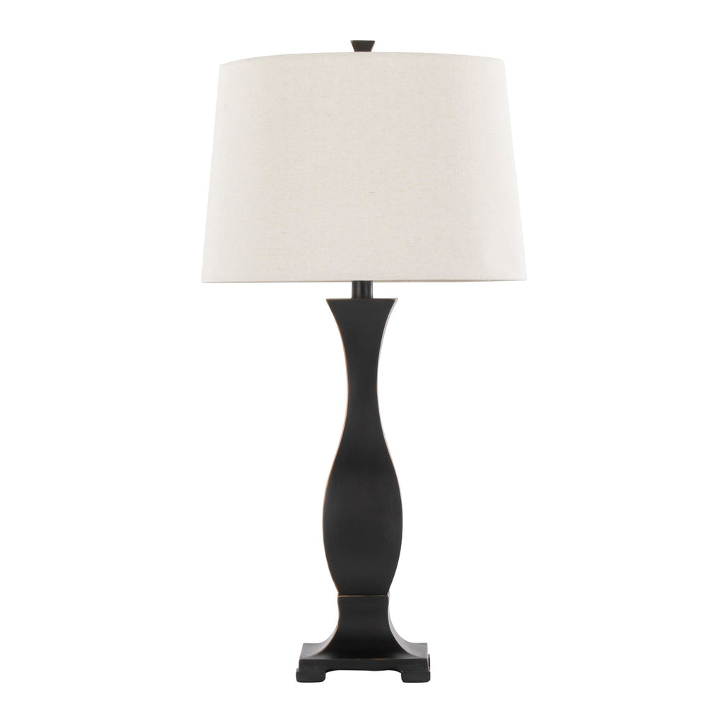 Riley 29" Polyresin Table Lamp - Set of 2 - Oil Rubbed Bronze Polyresin, Oat Linen