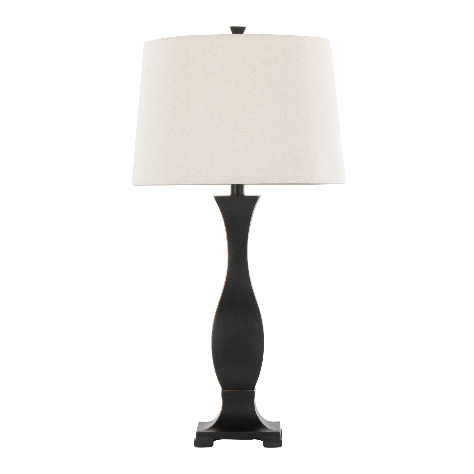 Riley 29" Polyresin Table Lamp - Set of 2 - Oil Rubbed Bronze Polyresin, Oat Linen