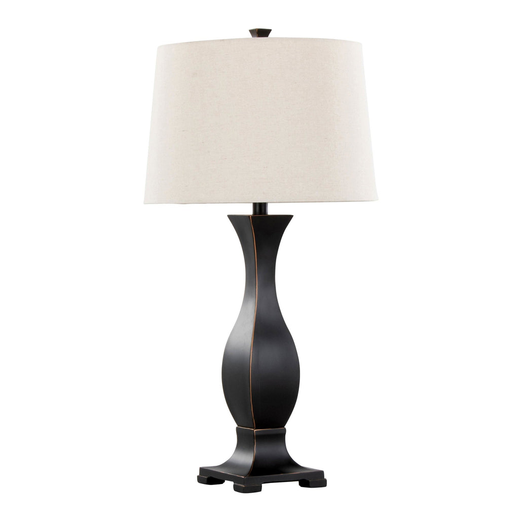 Riley 29" Polyresin Table Lamp - Set of 2 - Oil Rubbed Bronze Polyresin, Oat Linen