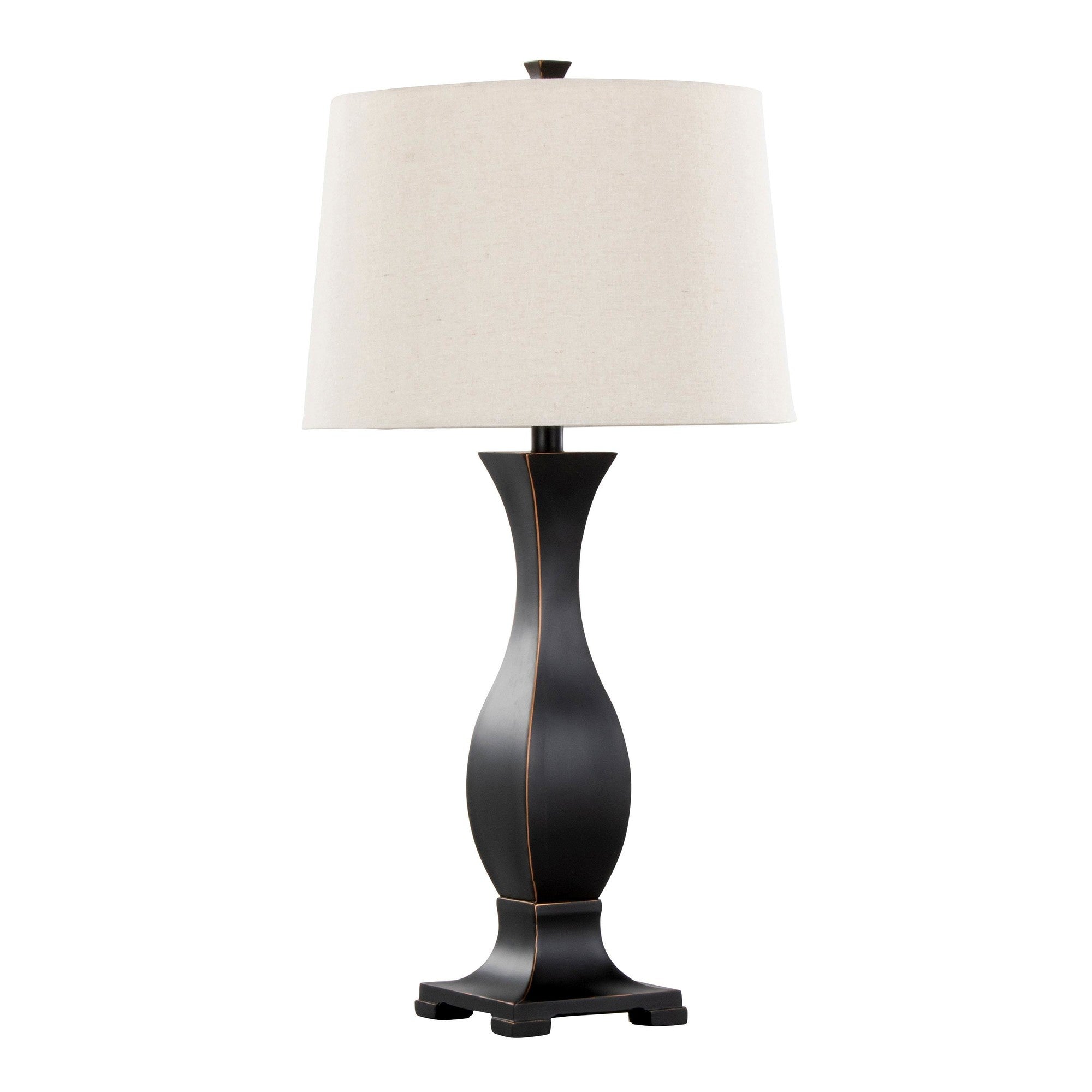 Riley 29" Polyresin Table Lamp - Set of 2 - Oil Rubbed Bronze Polyresin, Oat Linen