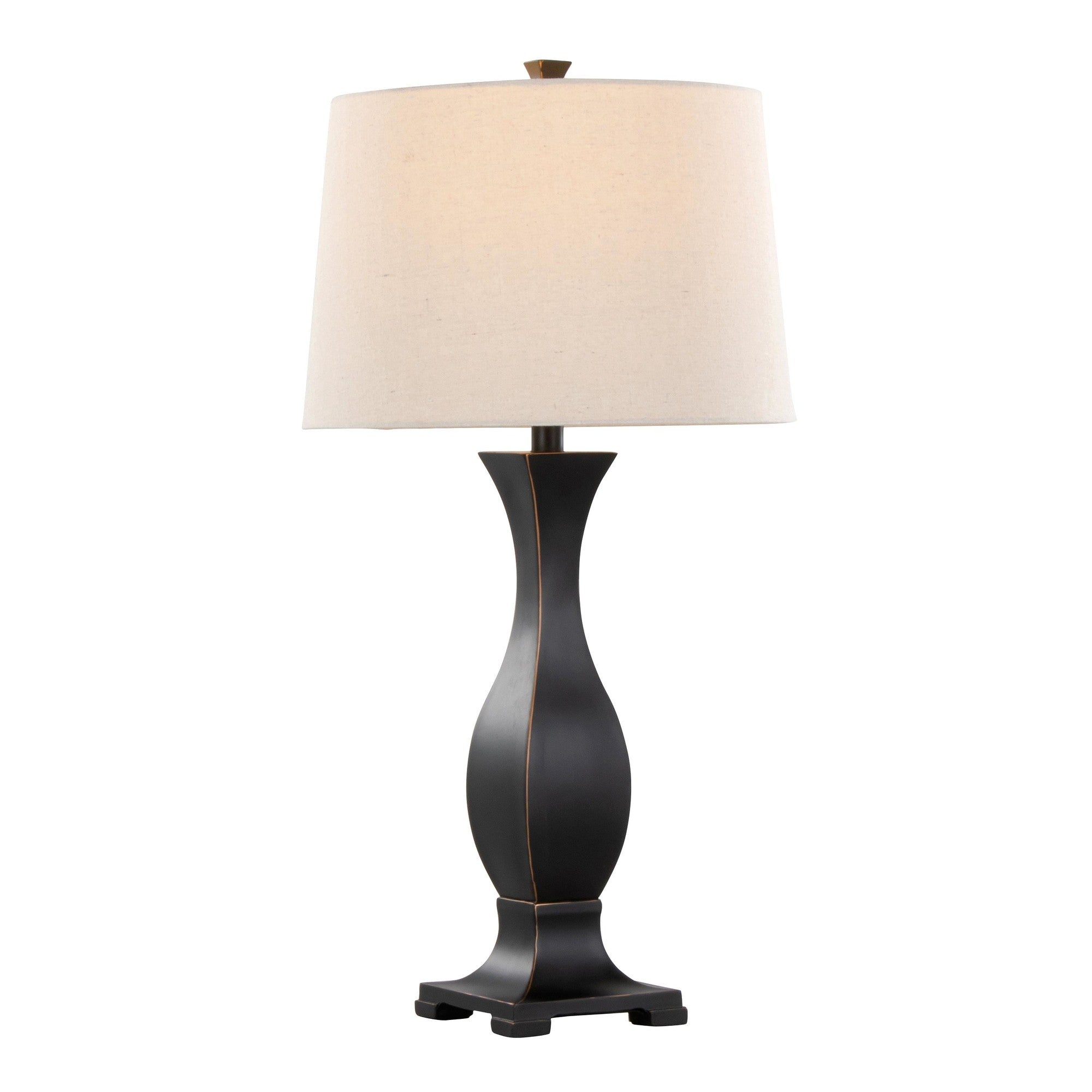 Riley 29" Polyresin Table Lamp - Set of 2 - Oil Rubbed Bronze Polyresin, Oat Linen