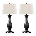 Riley 29" Polyresin Table Lamp - Set of 2 - Oil Rubbed Bronze Polyresin, Oat Linen