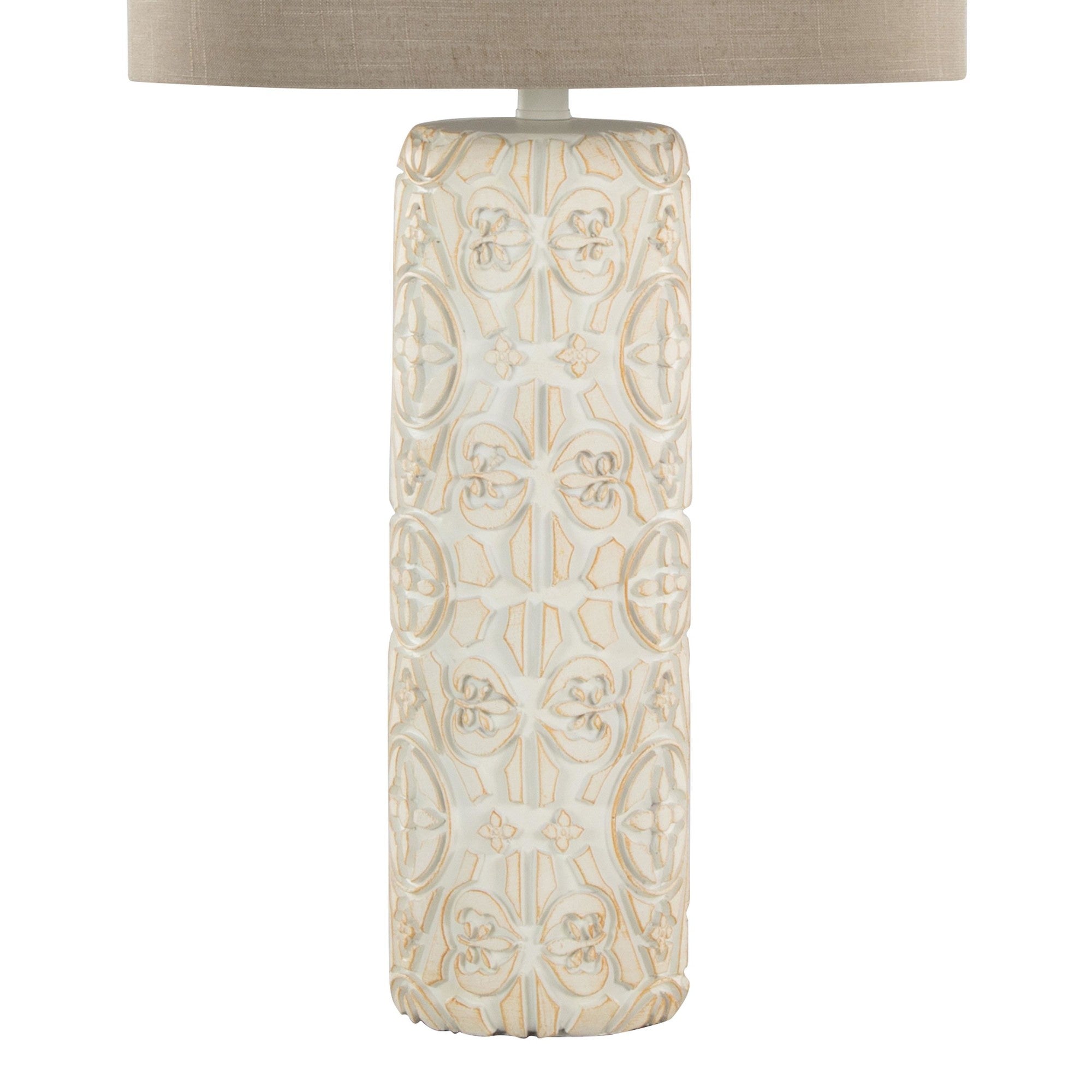 Charlotte 30" Polyresin Table Lamp - Set of 2 - Brushed Taos Brown Polyresin, Beige Linen