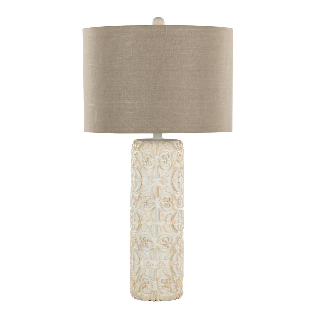 Charlotte 30" Polyresin Table Lamp - Set of 2 - Brushed Taos Brown Polyresin, Beige Linen