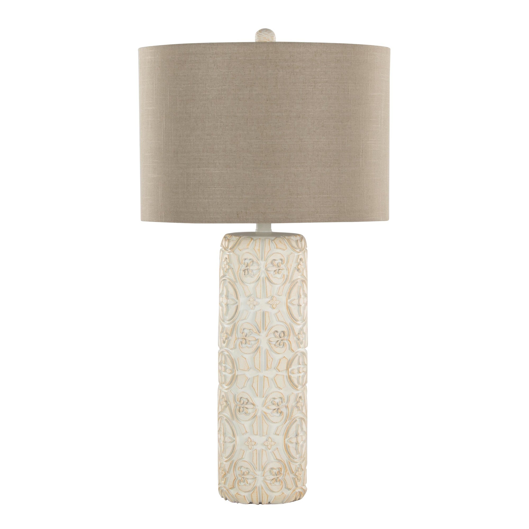 Charlotte 30" Polyresin Table Lamp - Set of 2 - Brushed Taos Brown Polyresin, Beige Linen