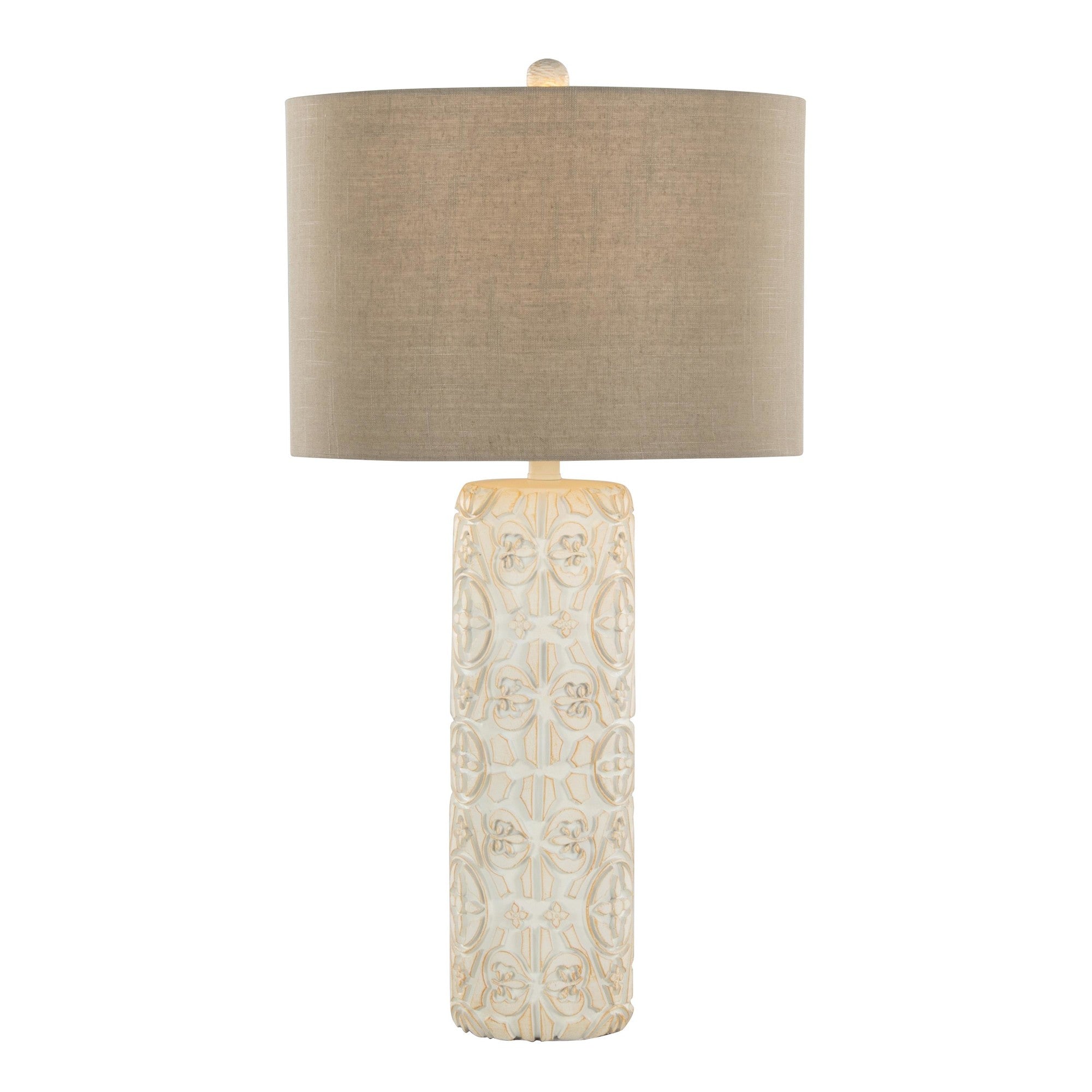 Charlotte 30" Polyresin Table Lamp - Set of 2 - Brushed Taos Brown Polyresin, Beige Linen