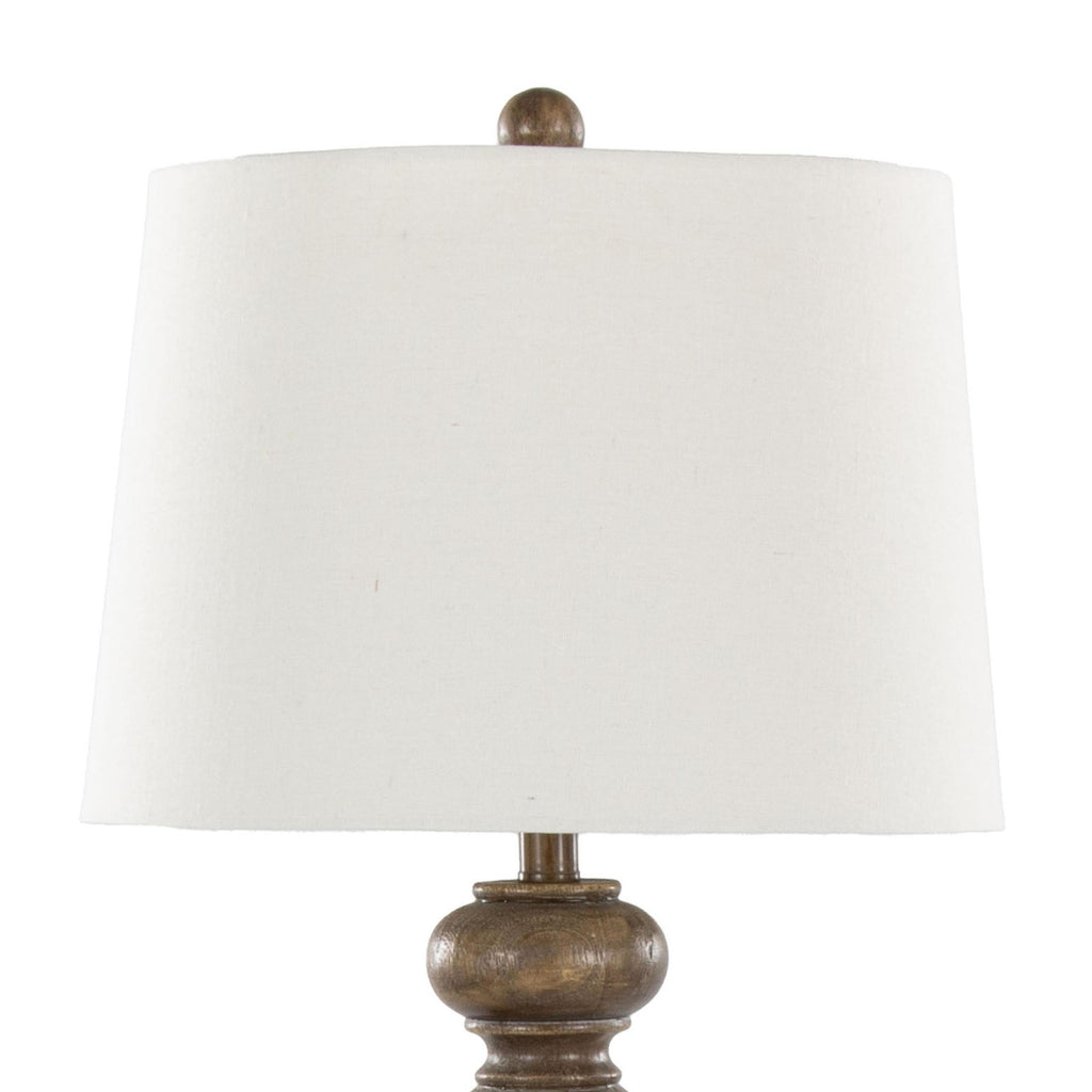 Peppa 31" Polyresin Table Lamp - Set of 2 - Opal Grey Polyresin, Off-white Linen