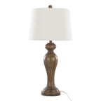 Peppa 31" Polyresin Table Lamp - Set of 2 - Opal Grey Polyresin, Off-white Linen