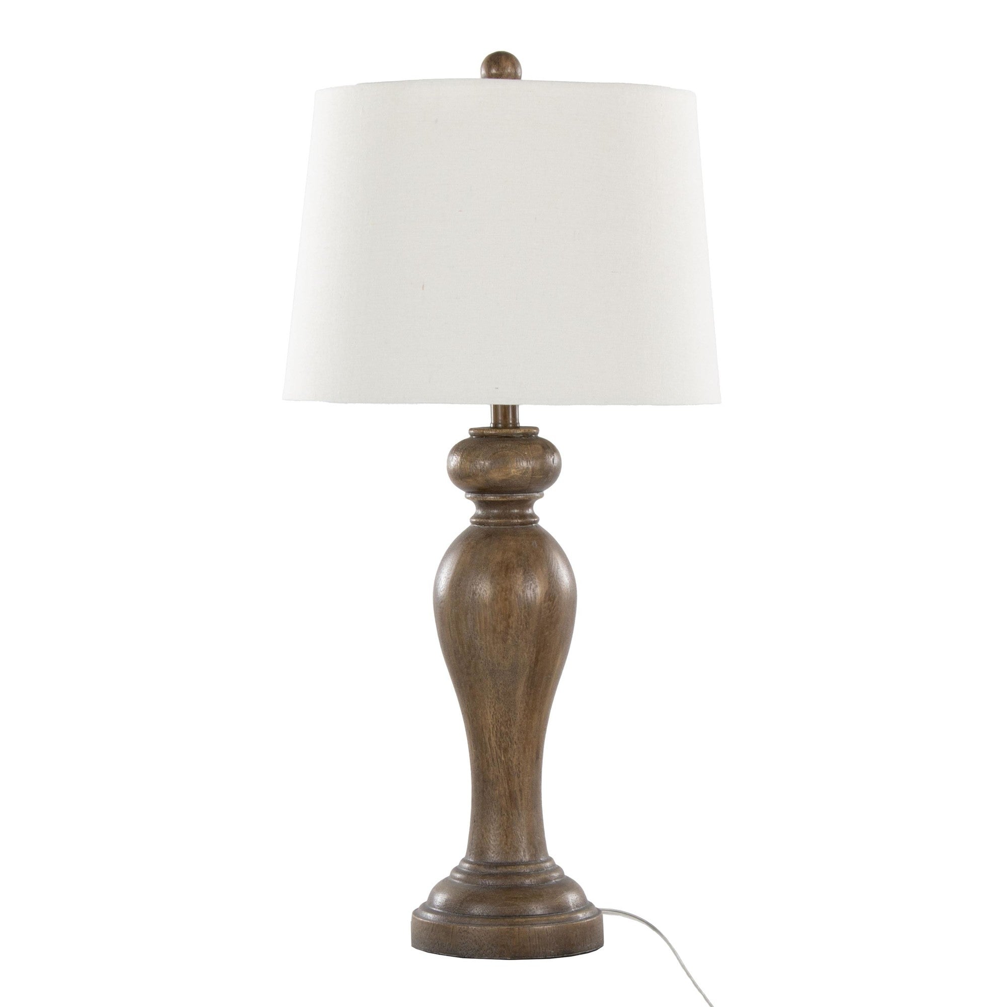 Peppa 31" Polyresin Table Lamp - Set of 2 - Opal Grey Polyresin, Off-white Linen