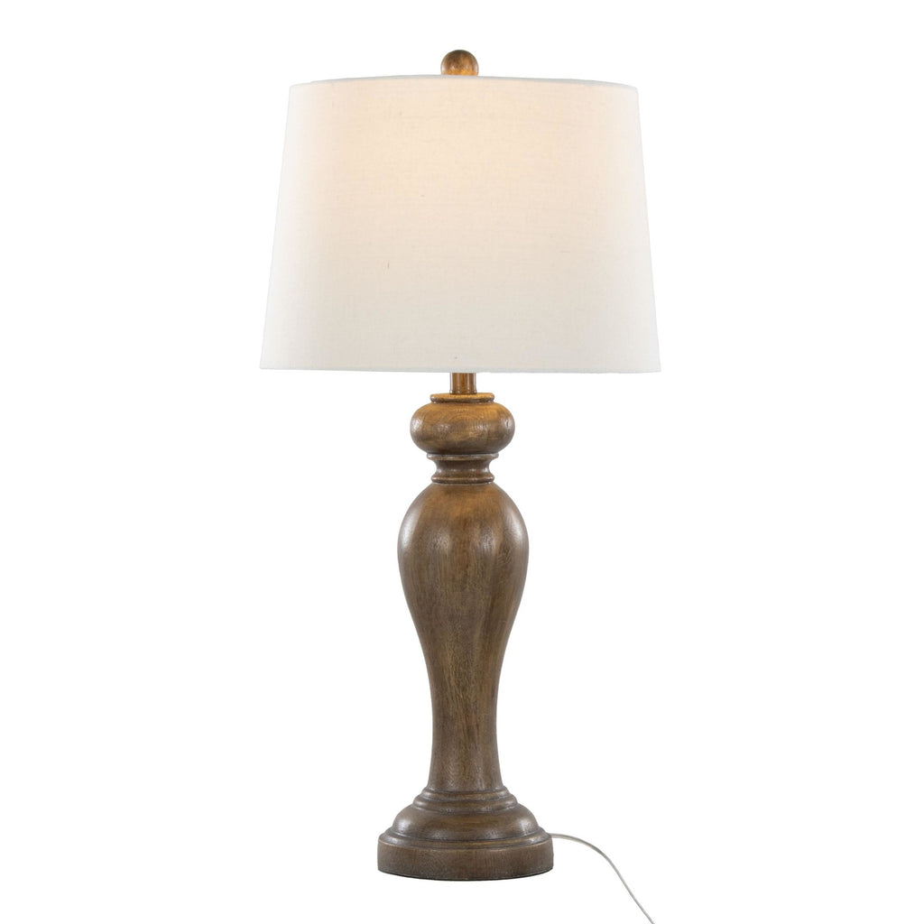 Peppa 31" Polyresin Table Lamp - Set of 2 - Opal Grey Polyresin, Off-white Linen