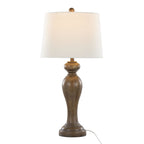 Peppa 31" Polyresin Table Lamp - Set of 2 - Opal Grey Polyresin, Off-white Linen