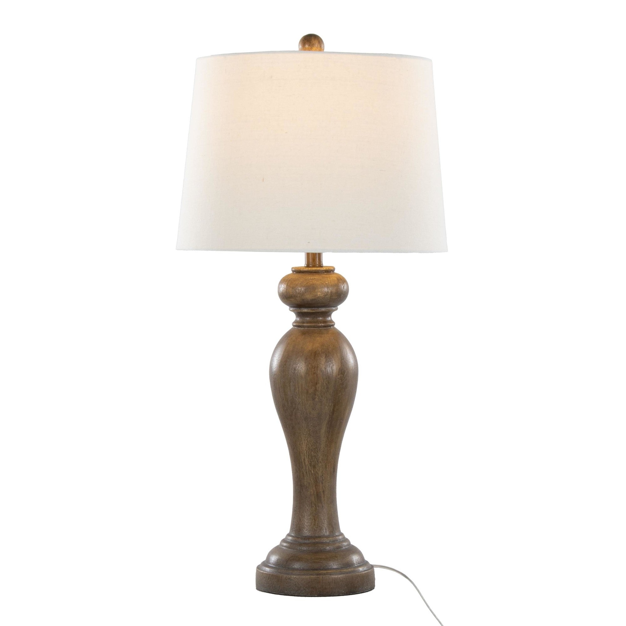 Peppa 31" Polyresin Table Lamp - Set of 2 - Opal Grey Polyresin, Off-white Linen