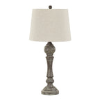 Winston 32" Polyresin Table Lamp - Set of 2 - Reclaimed Grey Polyresin, Oat Linen