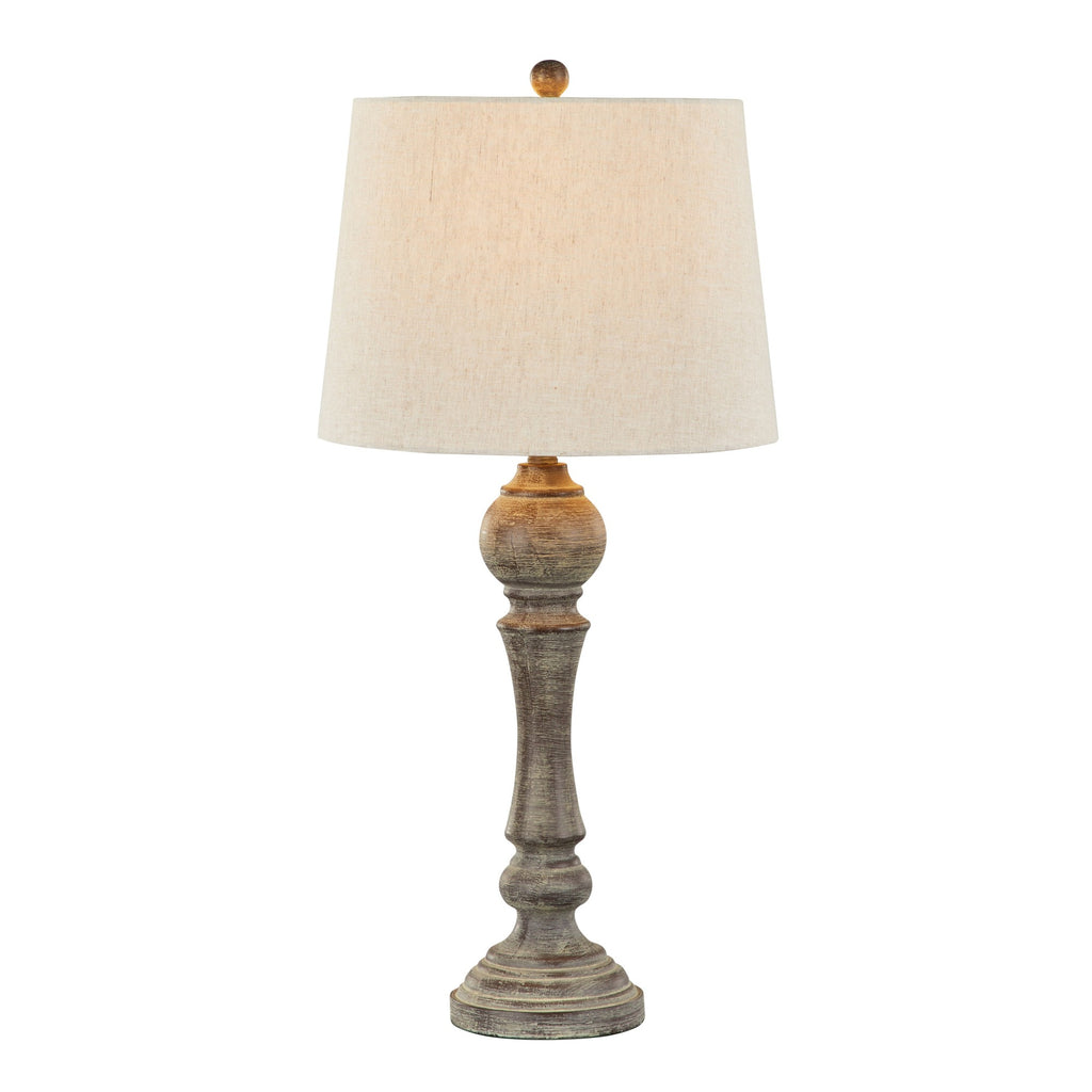 Winston 32" Polyresin Table Lamp - Set of 2 - Reclaimed Grey Polyresin, Oat Linen