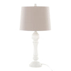 Winston 32" Polyresin Table Lamp - Set of 2 - Distressed Off-white Polyresin, Light Grey Linen