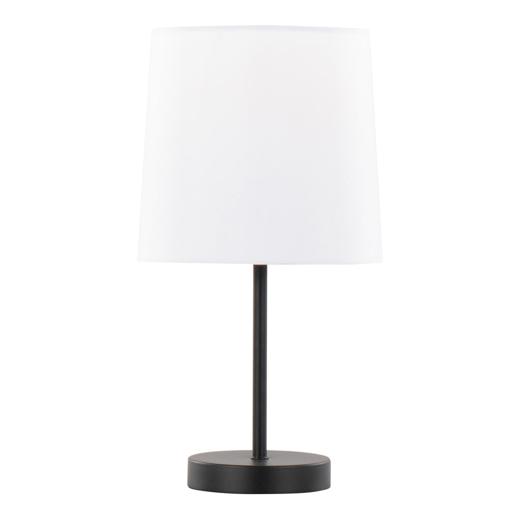 Cooper 16" Metal Accent Lamp - Set of 2 - Black Metal, White Shade