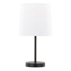 Cooper 16" Metal Accent Lamp - Set of 2 - Black Metal, White Shade