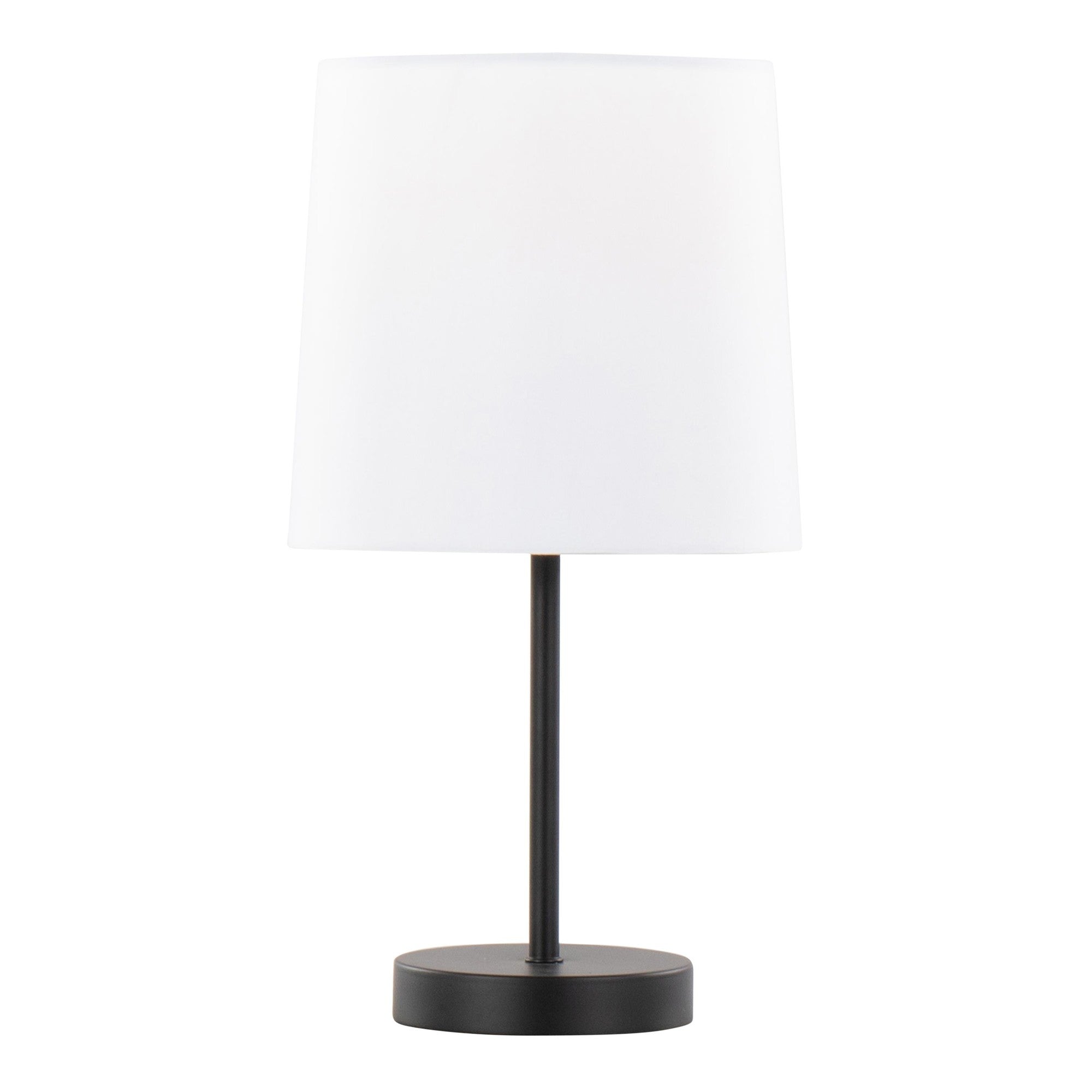 Cooper 16" Metal Accent Lamp - Set of 2 - Black Metal, White Shade