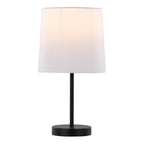 Cooper 16" Metal Accent Lamp - Set of 2 - Black Metal, White Shade