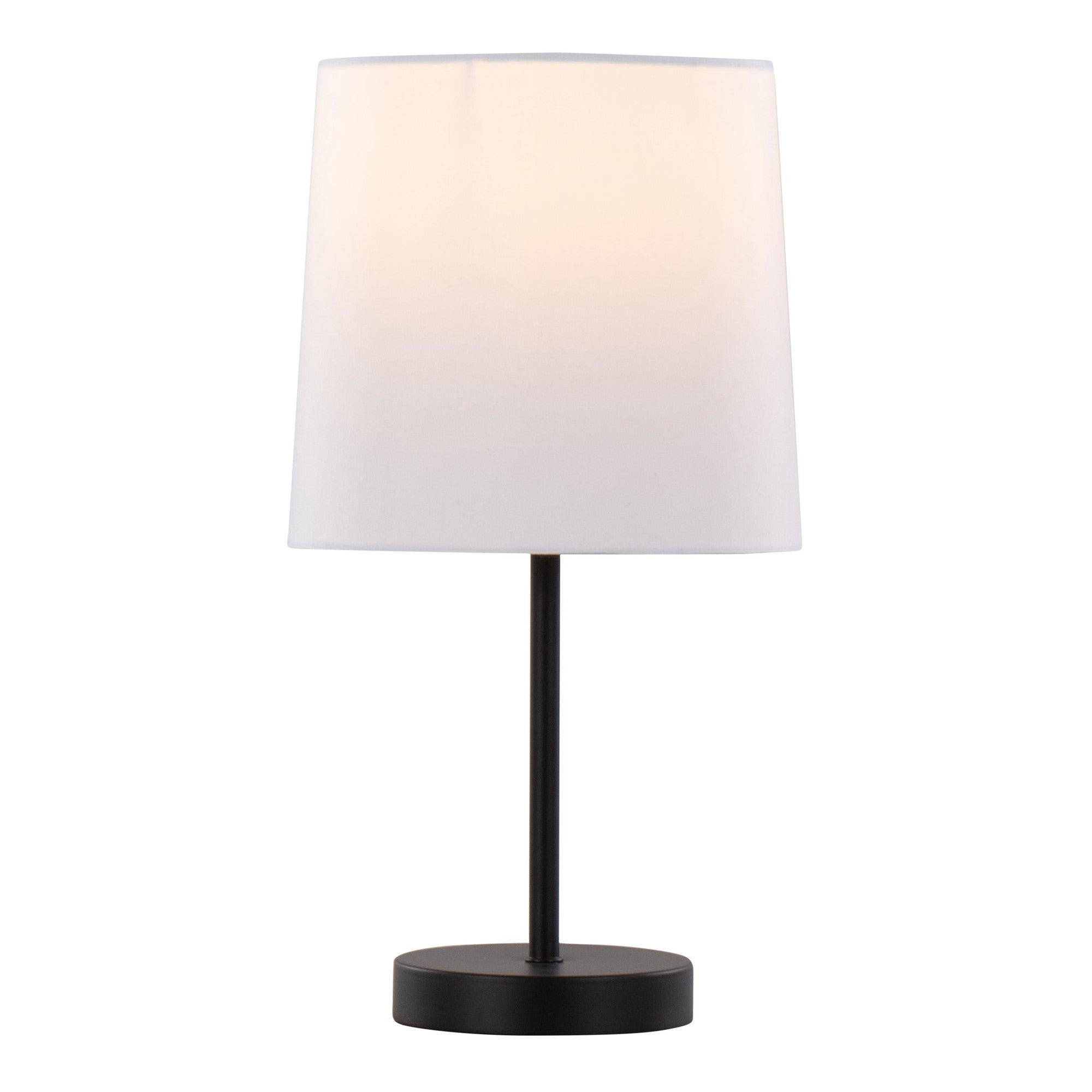 Cooper 16" Metal Accent Lamp - Set of 2 - Black Metal, White Shade