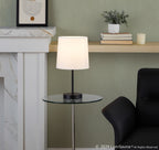 Cooper 16" Metal Accent Lamp - Set of 2 - Black Metal, White Shade