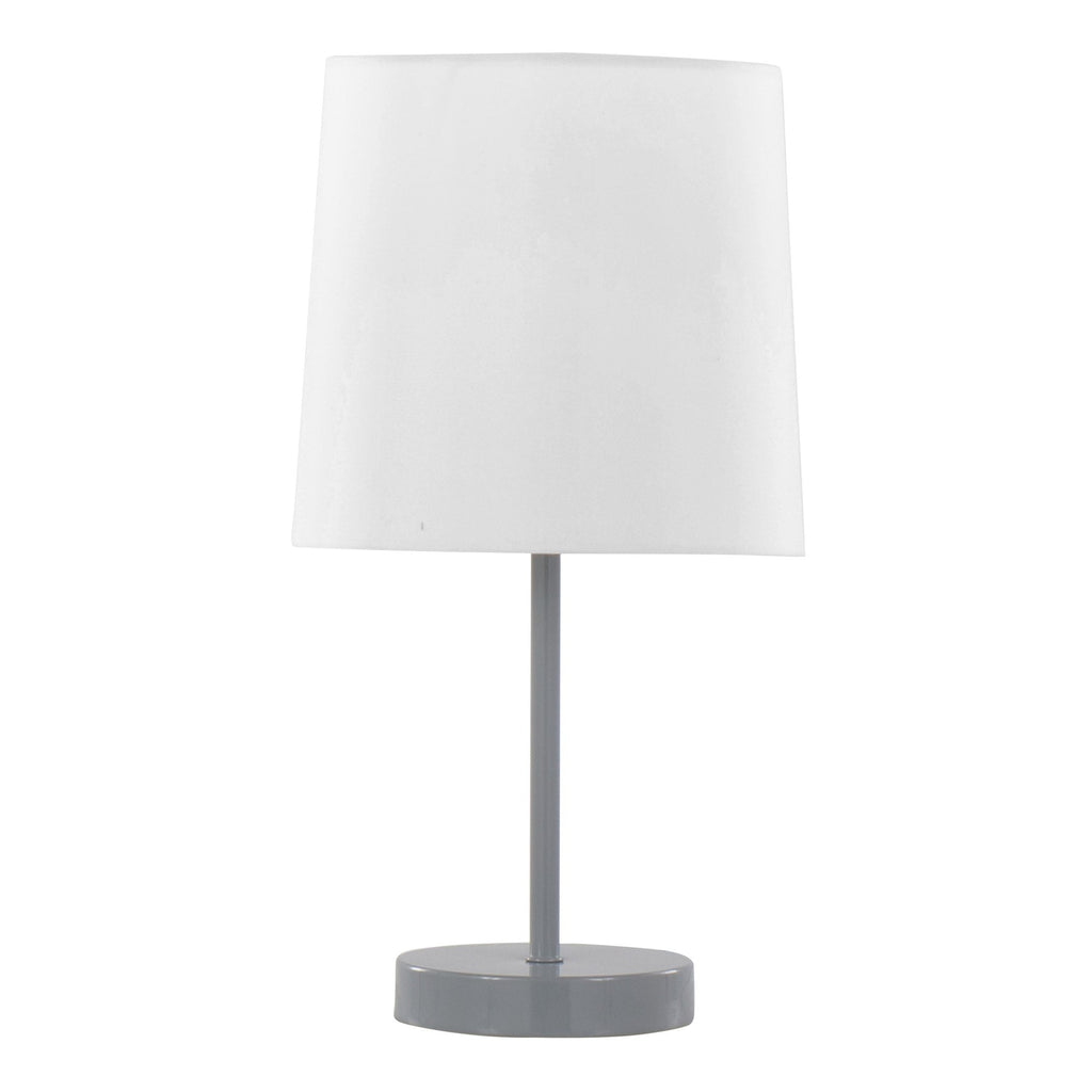 Cooper 16" Metal Accent Lamp - Set of 2 - Grey Metal, White Shade