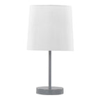 Cooper 16" Metal Accent Lamp - Set of 2 - Grey Metal, White Shade