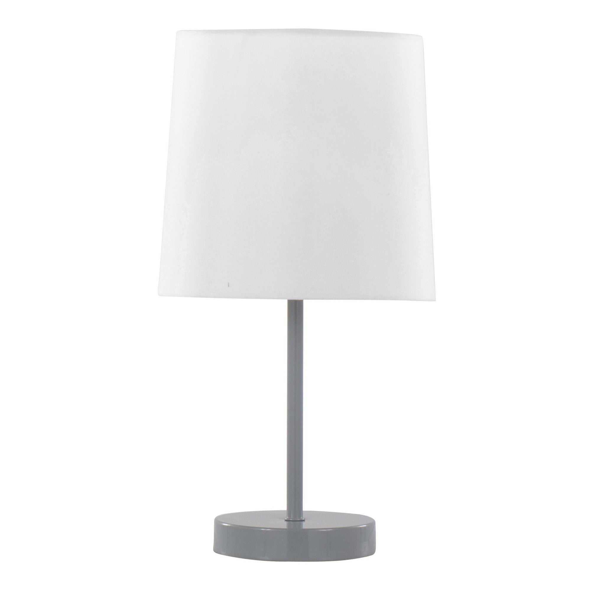 Cooper 16" Metal Accent Lamp - Set of 2 - Grey Metal, White Shade