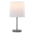 Cooper 16" Metal Accent Lamp - Set of 2 - Grey Metal, White Shade