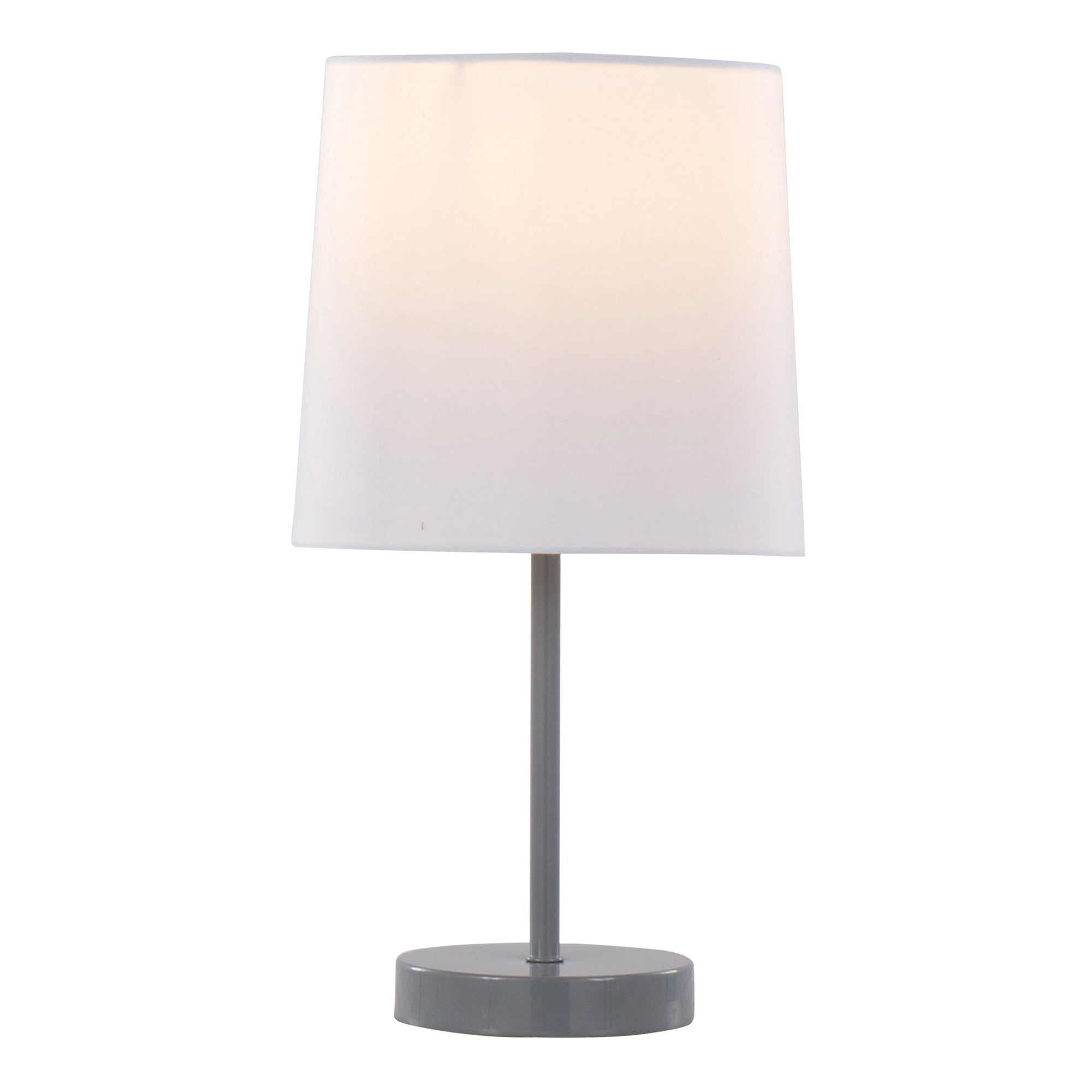 Cooper 16" Metal Accent Lamp - Set of 2 - Grey Metal, White Shade