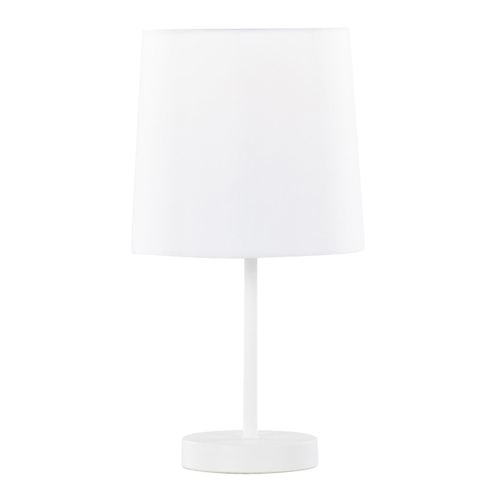 Cooper 16" Metal Accent Lamp - Set of 2 - White Metal, White Shade