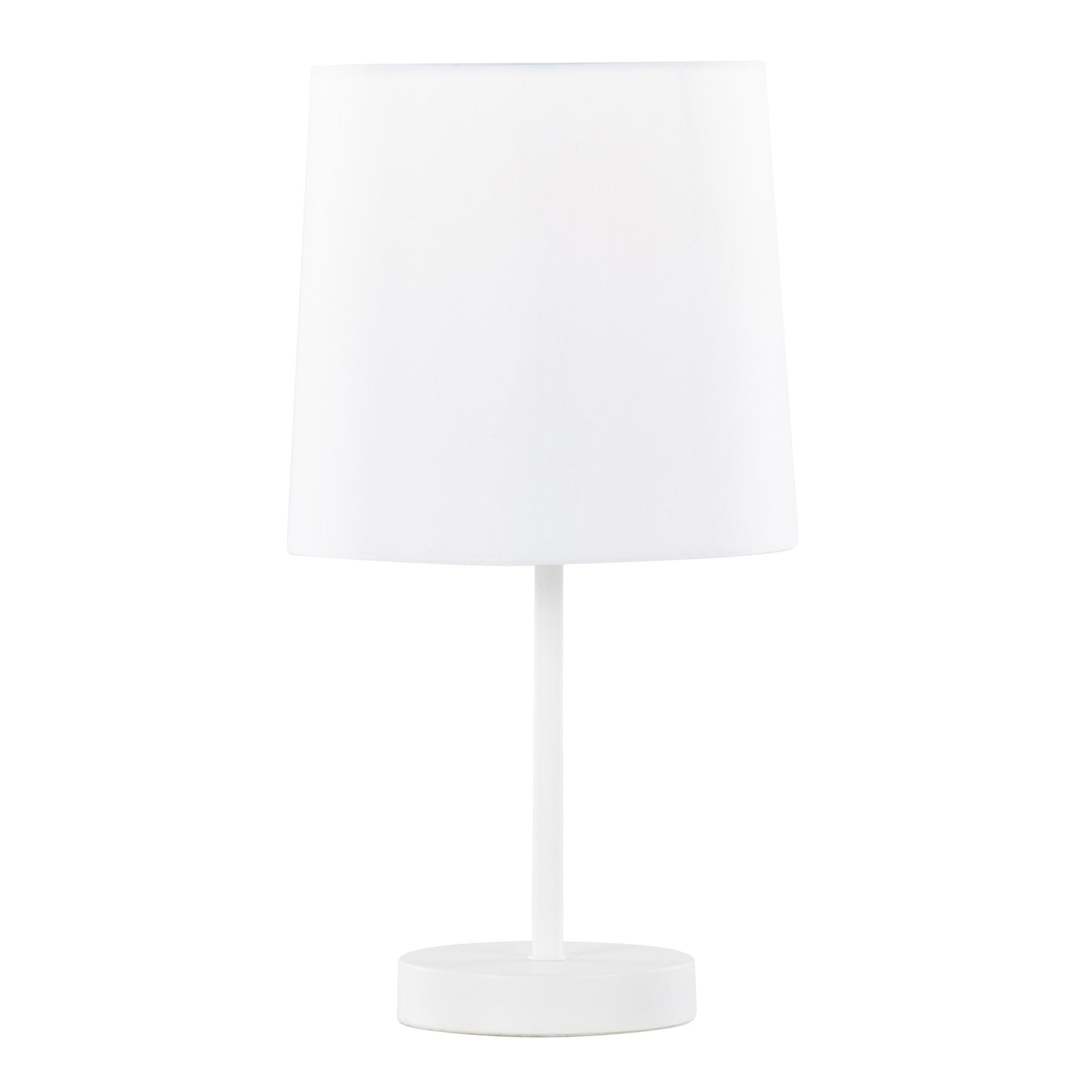 Cooper 16" Metal Accent Lamp - Set of 2 - White Metal, White Shade