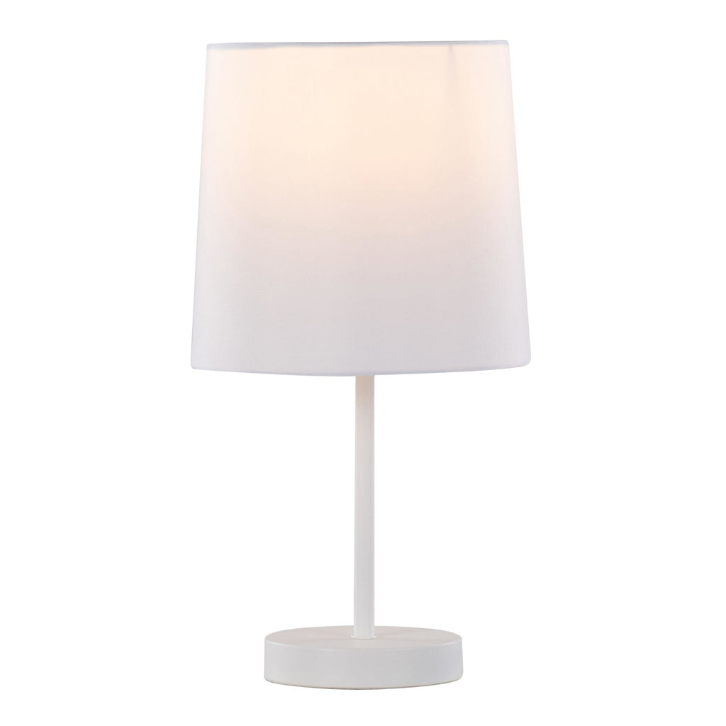 Cooper 16" Metal Accent Lamp - Set of 2 - White Metal, White Shade