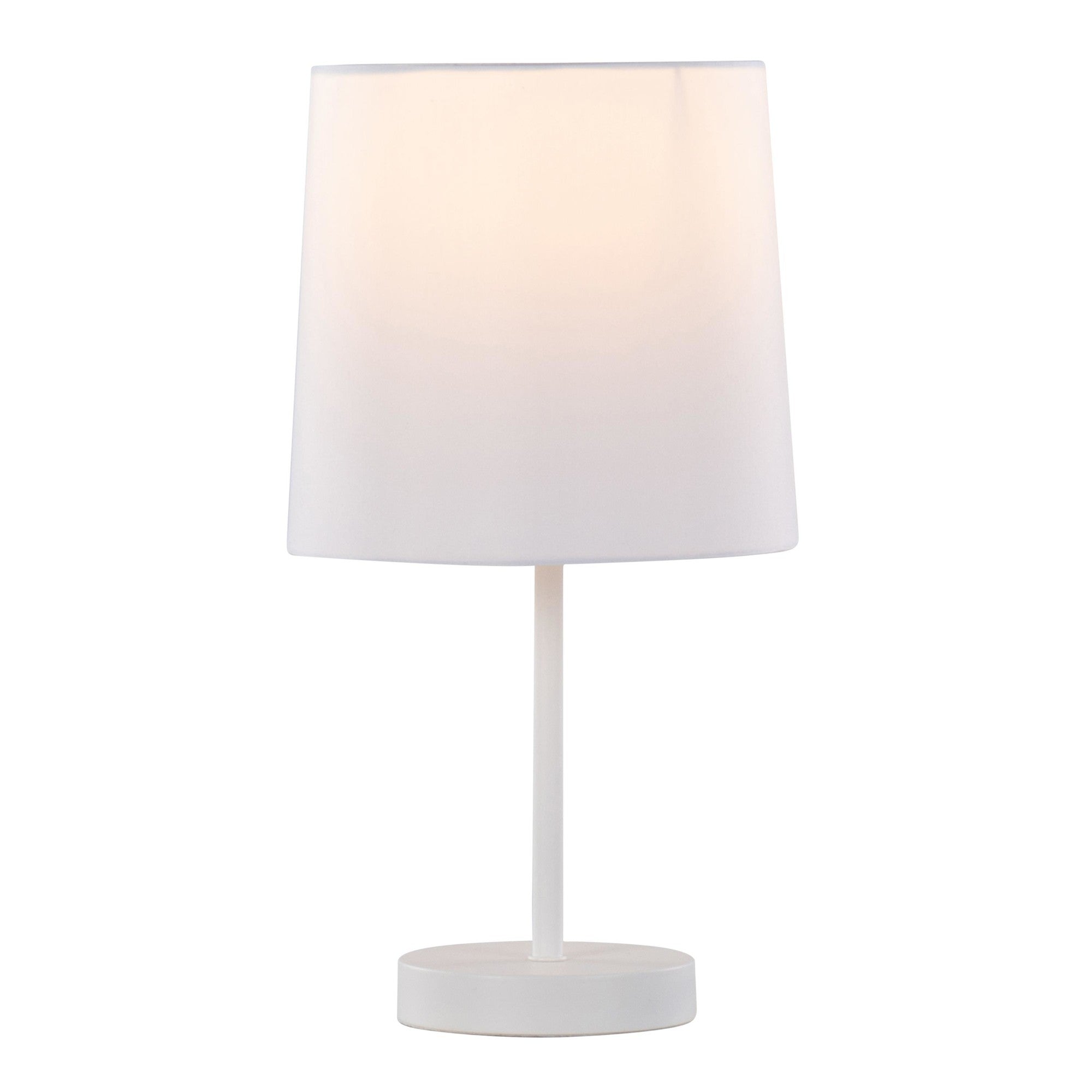 Cooper 16" Metal Accent Lamp - Set of 2 - White Metal, White Shade
