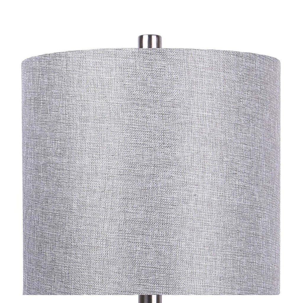 Gemma 23" Metal Table Lamp - Set of 2 - Brushed Nickel, Grey Linen