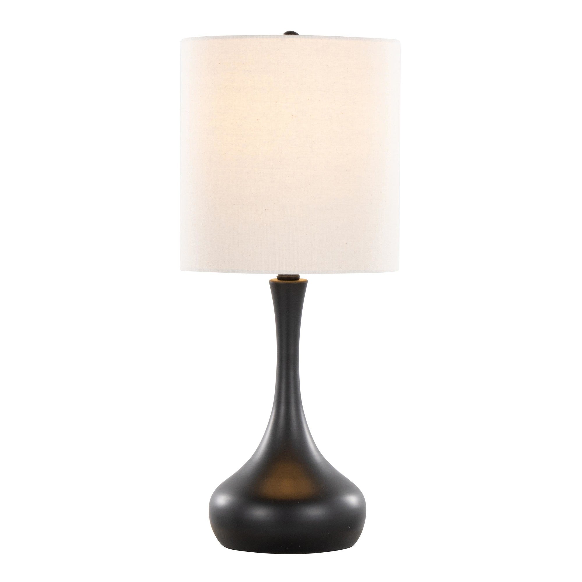 Genie 24" Metal Table Lamp - Set of 2 - Matte Black Metal, Oatmeal Linen
