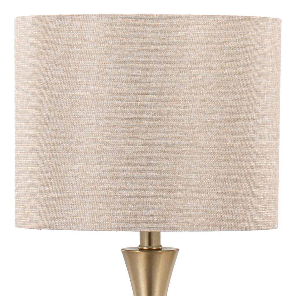 Lenuxe 24" Metal Table Lamp - Set of 2 - Gold Metal, Golden Metallic Linen