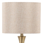 Lenuxe 24" Metal Table Lamp - Set of 2 - Gold Metal, Golden Metallic Linen