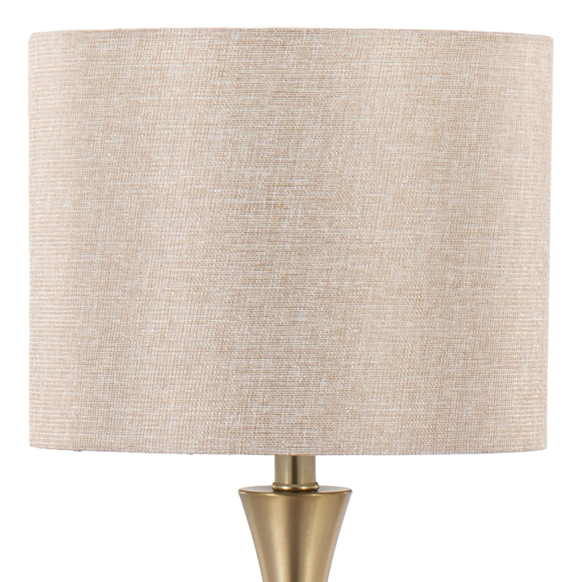 Lenuxe 24" Metal Table Lamp - Set of 2 - Gold Metal, Golden Metallic Linen