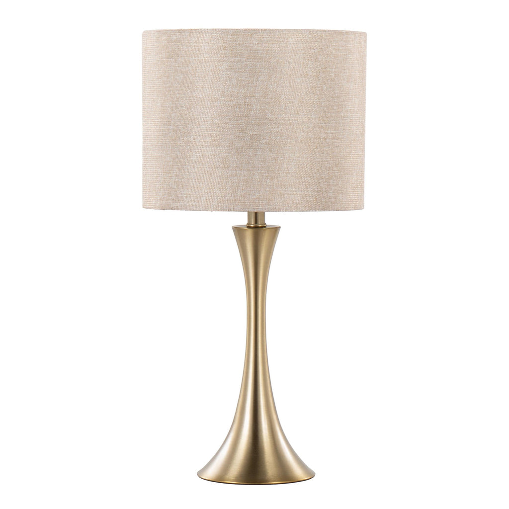 Lenuxe 24" Metal Table Lamp - Set of 2 - Gold Metal, Golden Metallic Linen