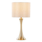 Lenuxe 24" Metal Table Lamp - Set of 2 - Gold Metal, Golden Metallic Linen