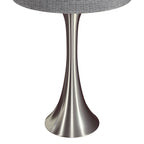 Lenuxe 24" Metal Table Lamp - Set of 2 - Brushed Nickel, Grey Linen
