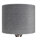Lenuxe 24" Metal Table Lamp - Set of 2 - Brushed Nickel, Grey Linen