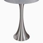Lenuxe 24" Metal Table Lamp - Set of 2 - Brushed Nickel, Grey Sparkly Linen, Silver Metallic Threading