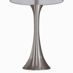 Lenuxe 24" Metal Table Lamp - Set of 2 - Brushed Nickel, Grey Sparkly Linen, Silver Metallic Threading