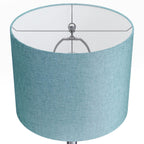 Lenuxe 24" Metal Table Lamp - Set of 2 - Brushed Nickel, Turquoise Linen