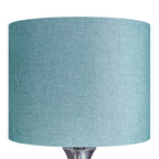 Lenuxe 24" Metal Table Lamp - Set of 2 - Brushed Nickel, Turquoise Linen