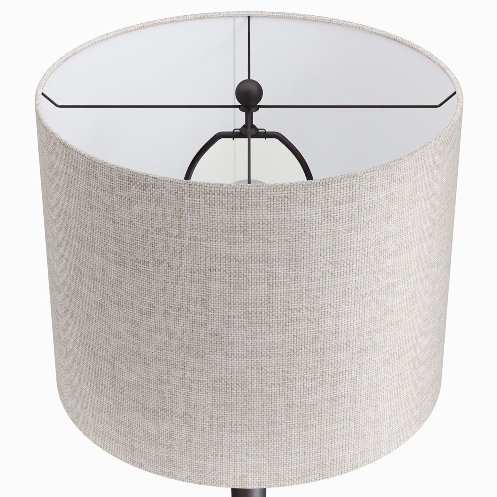 Lenuxe 24" Metal Table Lamp - Set of 2 - Oil Rubbed Bronze, Natural Linen