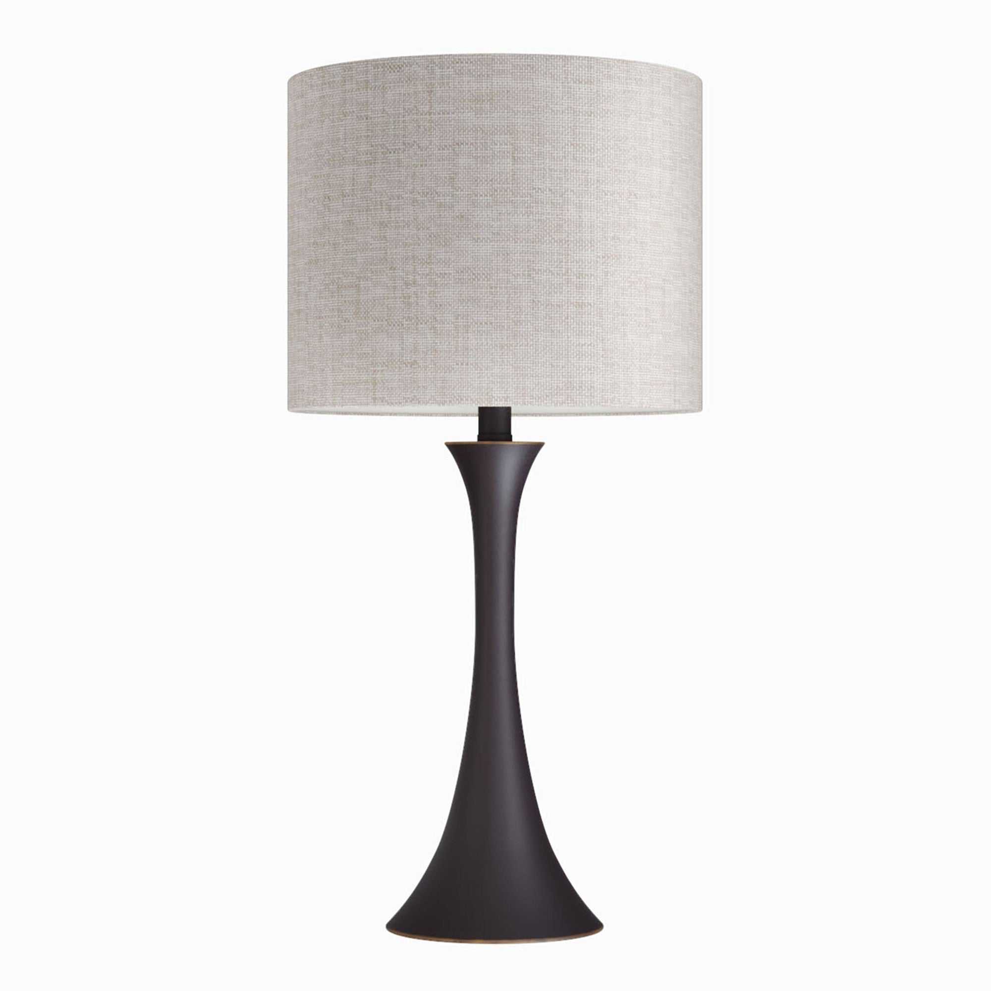 Lenuxe 24" Metal Table Lamp - Set of 2 - Oil Rubbed Bronze, Natural Linen
