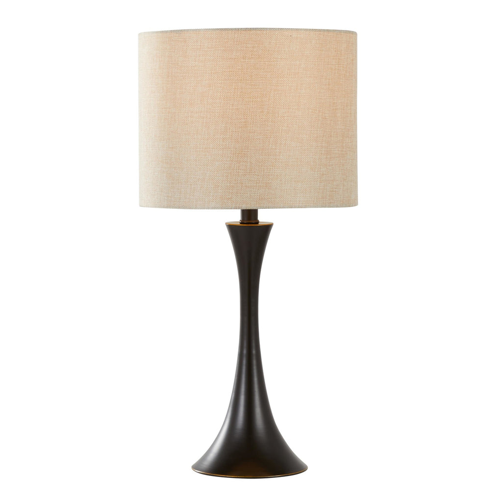 Lenuxe 24" Metal Table Lamp - Set of 2 - Oil Rubbed Bronze, Natural Linen